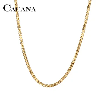 CACANA Stainless Steel Chain Necklaces For Man Women Gold Silver Color For Pendant 0.3cm Pearl Buckle Donot Fade Jewelry N1906
CACANA Stainless Steel Chain Necklaces For Man Women Gold Silver Color For Pendant 0.3cm Pearl Buckle Donot Fade Jewelry N1906