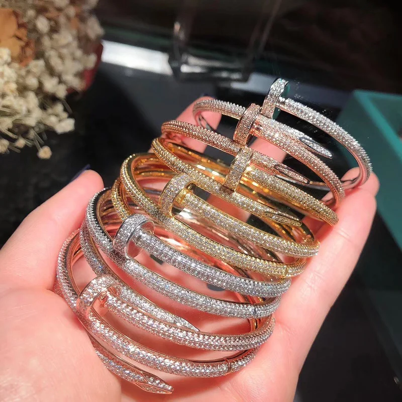 Full of A Cubic Zirconia Nail Cuff Bangle Female Rose Gold Silver Color Open Adjustable Punk Charm Crystal Bracelet Jewelry
Full of A Cubic Zirconia Nail Cuff Bangle Female Rose Gold Silver Color Open Adjustable Punk Charm Crystal Bracelet Jewelry