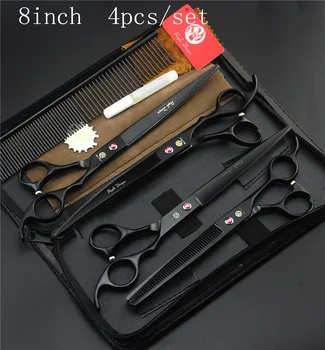 8inch Black Professional Pet grooming scissors sets,pet scissors,1pc STRAIHT & 1pcTHINNING & 2 pcs CURVED scissors in 1 set,4pcs
8inch Black Professional Pet grooming scissors sets,pet scissors,1pc STRAIHT & 1pcTHINNING & 2 pcs CURVED scissors in 1 set,4pcs