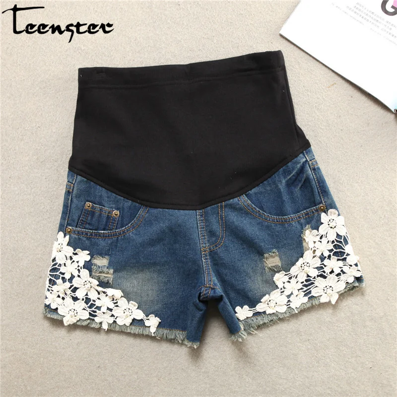 Teenster летнее платье для кормящих грудью Premama Jeans цветок кружева сломанная дыра