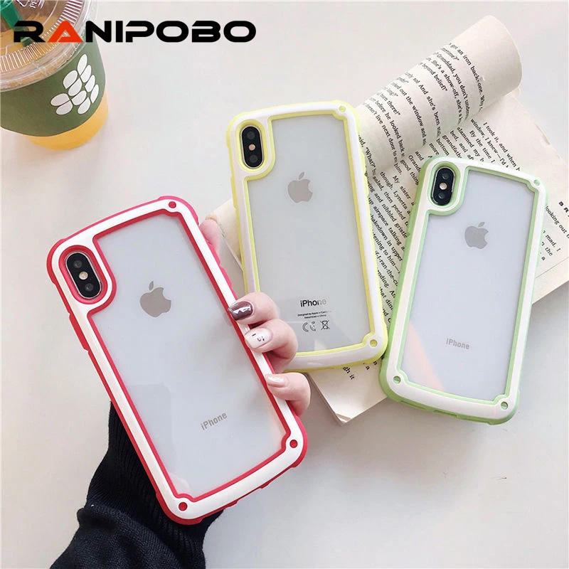 For iPhone X 6 6S Plus XS XR XS Max Candy Color Anti-knock Soft TPU Silicone Cases Clear Acrylic Back Covers For iPhone 7 8 Plus
For iPhone X 6 6S Plus XS XR XS Max Candy Color Anti-knock Soft TPU Silicone Cases Clear Acrylic Back Covers For iPhone 7 8 Plus