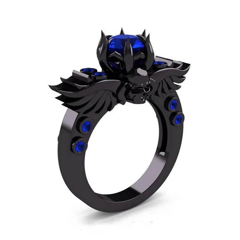 Fashion Creative Women Black Color Shiny Crystal Zircon Skull Wings Wedding Ring For Female Engagement Party Punk Ring Jewelry
Fashion Creative Women Black Color Shiny Crystal Zircon Skull Wings Wedding Ring For Female Engagement Party Punk Ring Jewelry