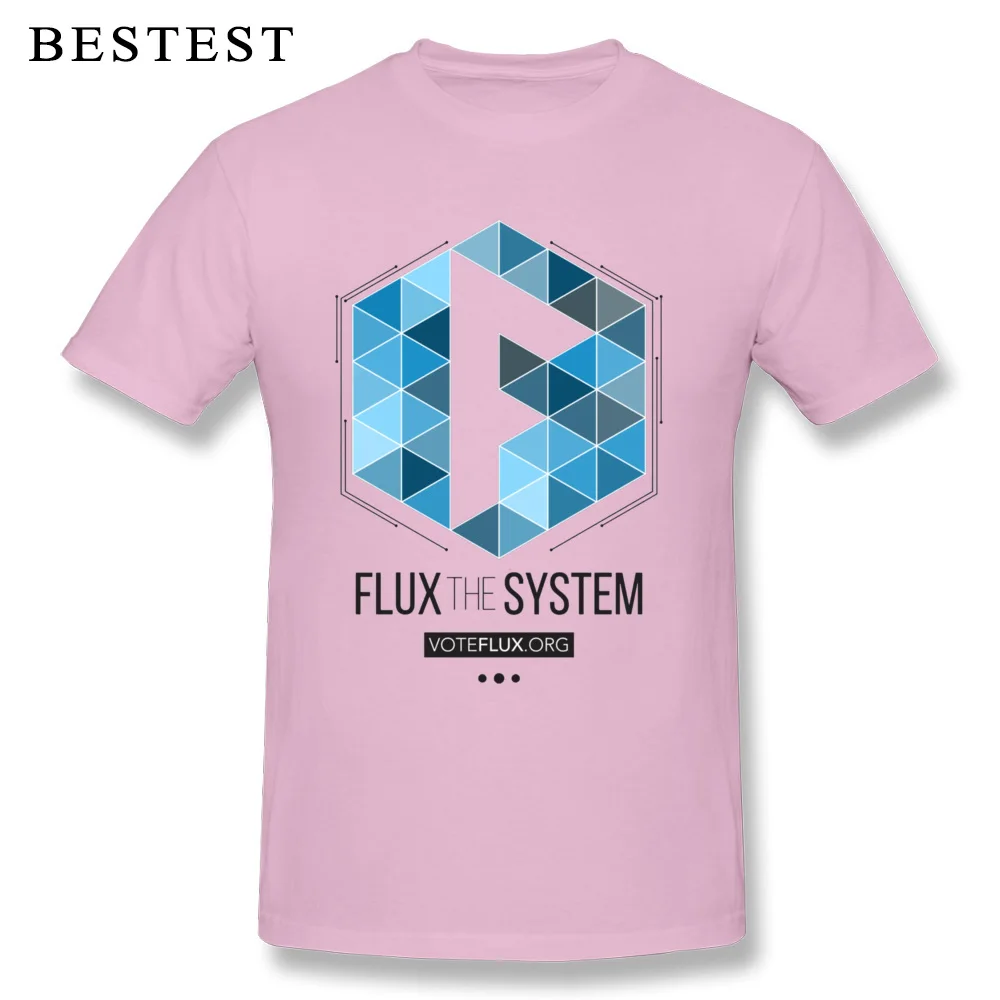 Flux the System 7225 Cotton Fabric Tops Shirts for Men Classic T Shirt Print Graphic Round Neck Tops Shirt Short Sleeve Flux the System 7225 pink