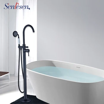 

Senlesen Floor Tub Faucet Single Handle Oil Rubbed Bronze Ceramic Valve Mixer Water Tap Para Bathtub Baigoboire Bath Faucets