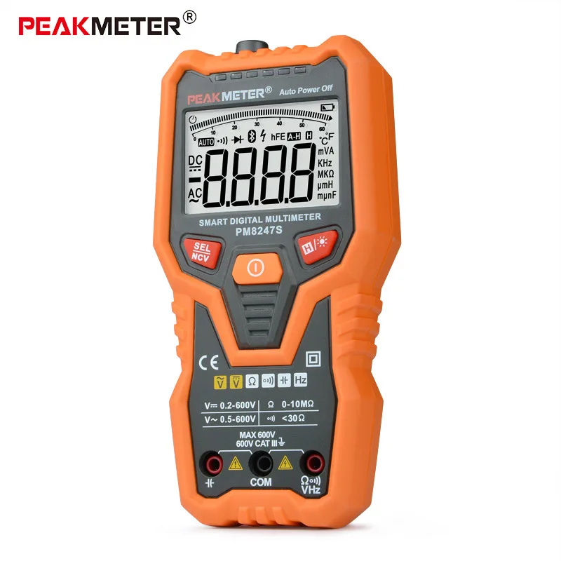 PEAKMETER PM8247S Smart AutoRange Professional Digital Multimeter Voltmeter with NCV Frequency Bargraph
PEAKMETER PM8247S Smart AutoRange Professional Digital Multimeter Voltmeter with NCV Frequency Bargraph
