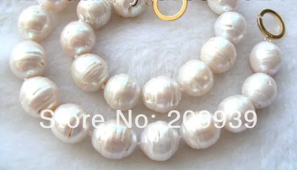 

huij 003393 AMAZING huge 18mm white SOUTH Reborn keshi pearls necklace