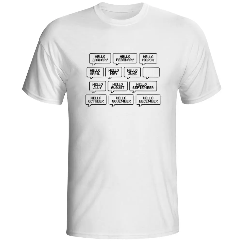 Hello Every Month Pixel Art T-shirt Funny Hip Hop Vintage Fashion Design Dialog Box Print T Shirt Rock Style Women Men Top
Hello Every Month Pixel Art T-shirt Funny Hip Hop Vintage Fashion Design Dialog Box Print T Shirt Rock Style Women Men Top