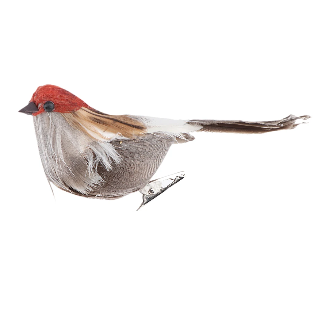 12pcs simulation mini sparrow cute bird figurine animal model home decor miniature fairy garden decoration figurines