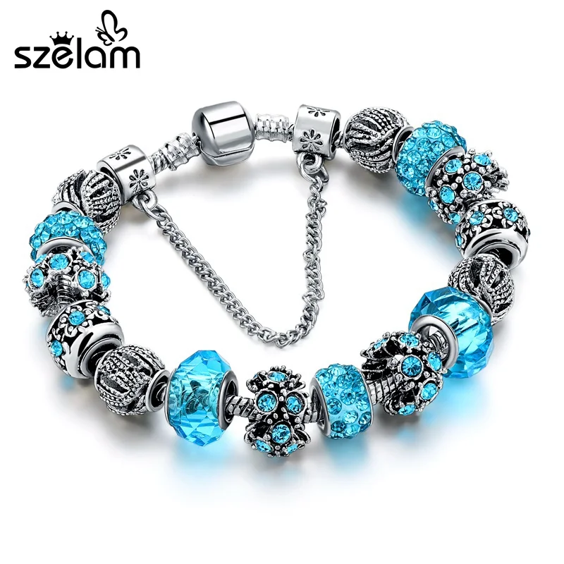 Dropshiping Charm Jewelry Silver Bracelets For Women Blue Crystal Beads Bracelet Female Pulseras Mujer SBR160158
Dropshiping Charm Jewelry Silver Bracelets For Women Blue Crystal Beads Bracelet Female Pulseras Mujer SBR160158