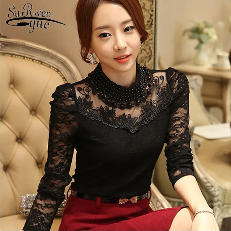 2018 New Plus size 3XL long sleeves Women blouse Shirt beading O-neck black Lace sexy women's clothing fashion tops blusas 800B
2018 New Plus size 3XL long sleeves Women blouse Shirt beading O-neck black Lace sexy women's clothing fashion tops blusas 800B