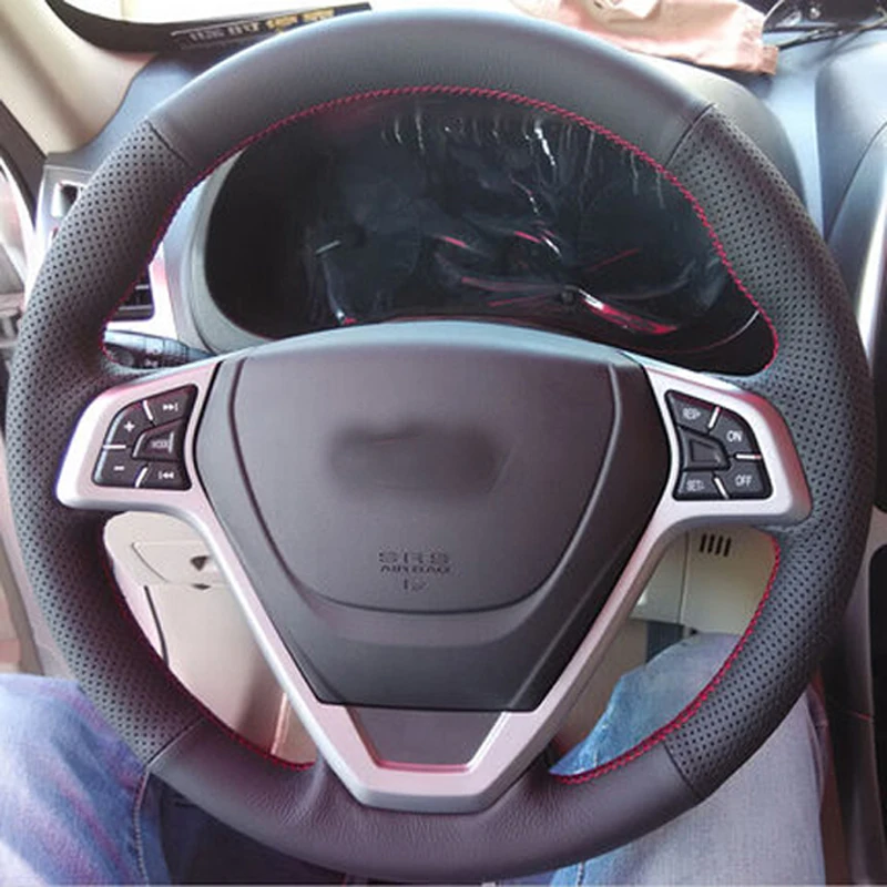 Free Shipping High Quality cowhide Top Layer Leather handmade Sewing Steering wheel covers protect For Chery Tiggo 3
Free Shipping High Quality cowhide Top Layer Leather handmade Sewing Steering wheel covers protect For Chery Tiggo 3