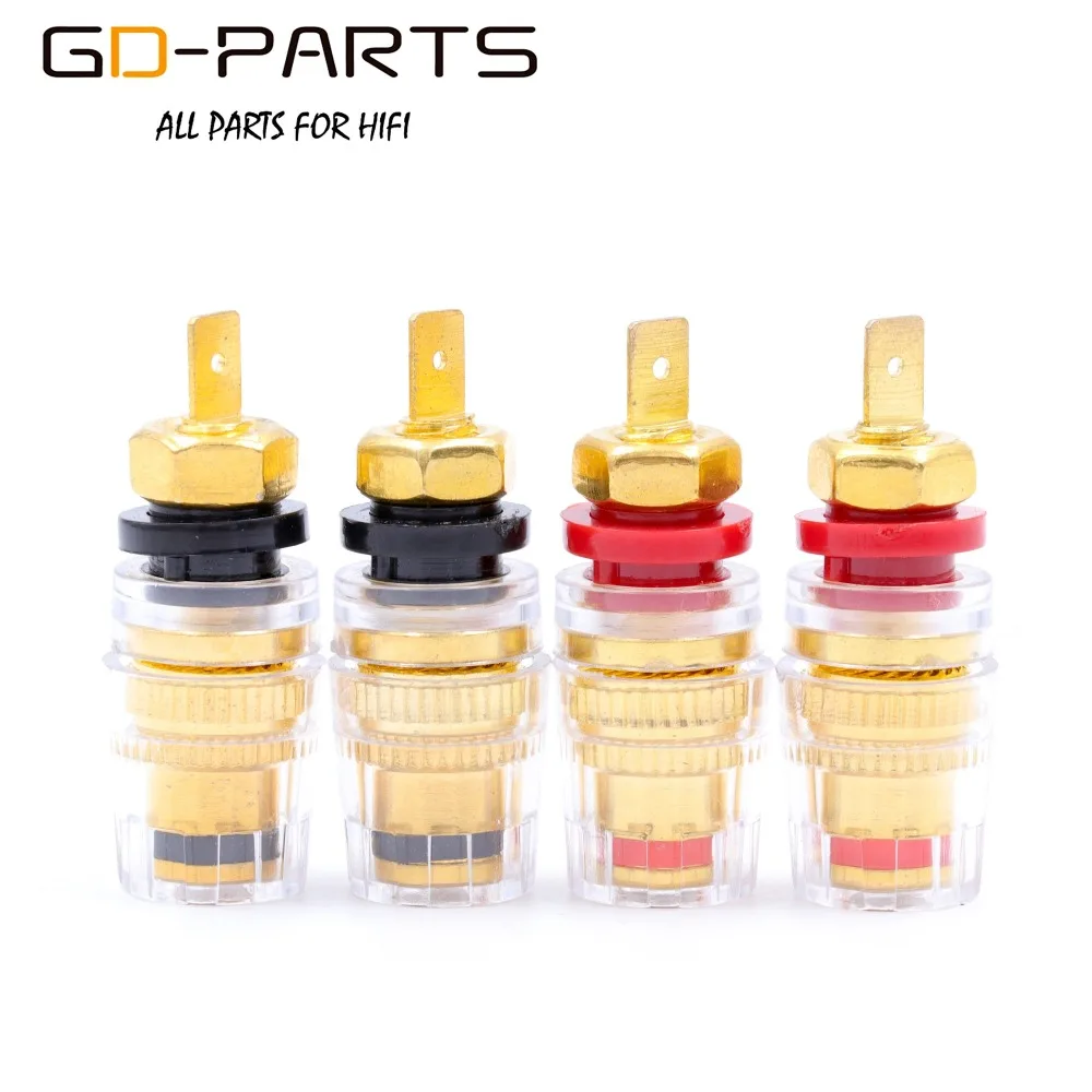 

GD-PARTS Mini Gold Plated Brass Speaker Binding Post Hifi Audio AMP 4mm Female Banana Jack Conductor Terminal