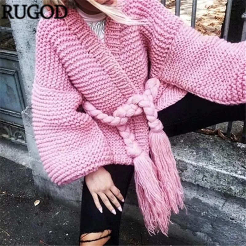 RUGOD 2018 Fashion Tassel Belted Handmade Cardigan Women Autumn Lantern Sleeve Loose Crochet Sweater Cardigans Knitted Coat Pull
RUGOD 2018 Fashion Tassel Belted Handmade Cardigan Women Autumn Lantern Sleeve Loose Crochet Sweater Cardigans Knitted Coat Pull