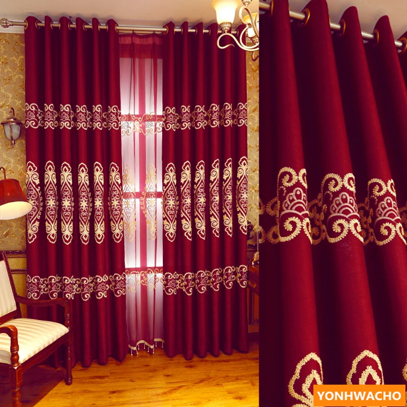 Custom curtains European High-quality festive wedding room red embroidered cloth blackout curtain tulle drapes N924
Custom curtains European High-quality festive wedding room red embroidered cloth blackout curtain tulle drapes N924