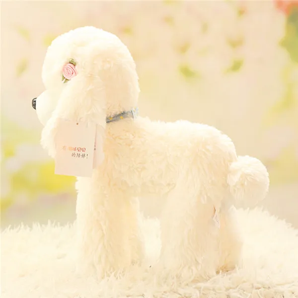 Cute Dog plush toys Poodle Bichon Frise puppy stuffed warm animal toys - Beige 2