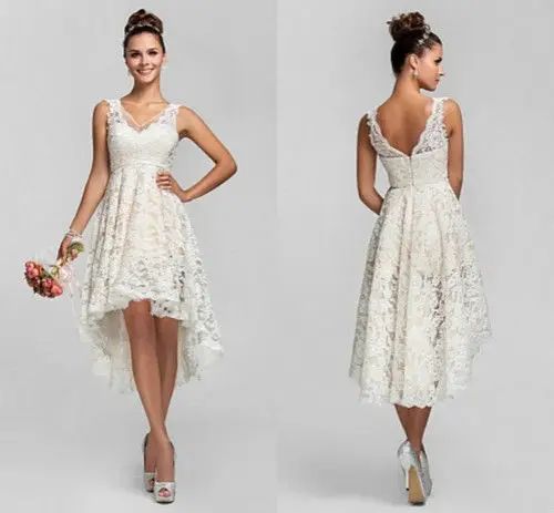 Short Lace Wedding Dress 2015 V Neck vestidos de noiva 2016 Backless Lace Bridal Gowns Dresses
Short Lace Wedding Dress 2015 V Neck vestidos de noiva 2016 Backless Lace Bridal Gowns Dresses