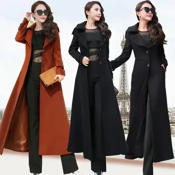 Plus Size 3XL Super Long Wool Coat Women Manteau Femme Fashion Elegant Winter Coat Women Lapel Warm Outerwear Women Parka C5128
Plus Size 3XL Super Long Wool Coat Women Manteau Femme Fashion Elegant Winter Coat Women Lapel Warm Outerwear Women Parka C5128
