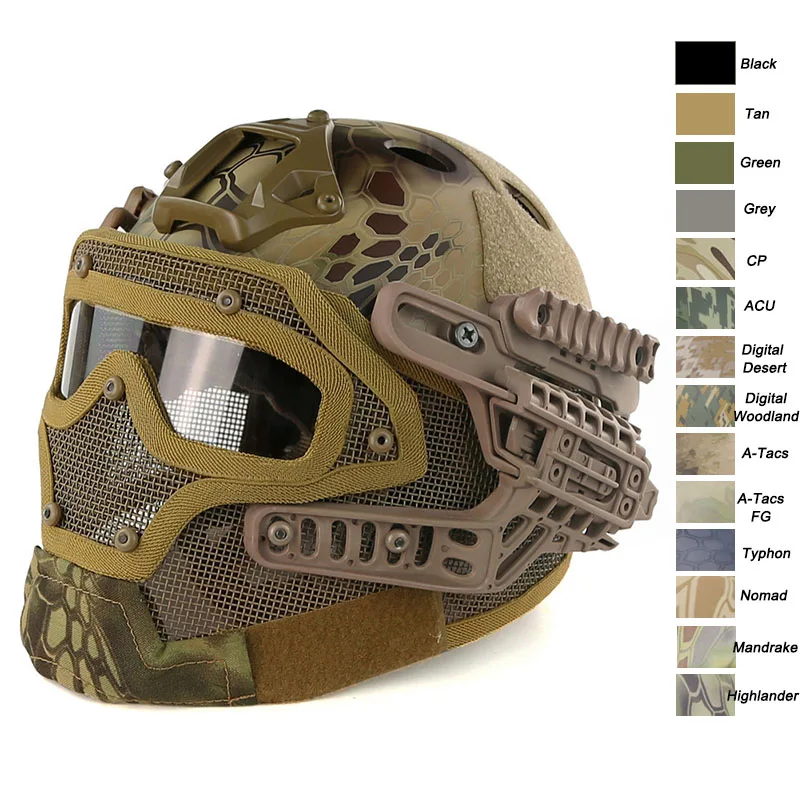 Outdoor Airsoft Shooting Head Protection Gear OPS-CORE PJ Fast Tactical Helmet with Mask with Goggles
Outdoor Airsoft Shooting Head Protection Gear OPS-CORE PJ Fast Tactical Helmet with Mask with Goggles