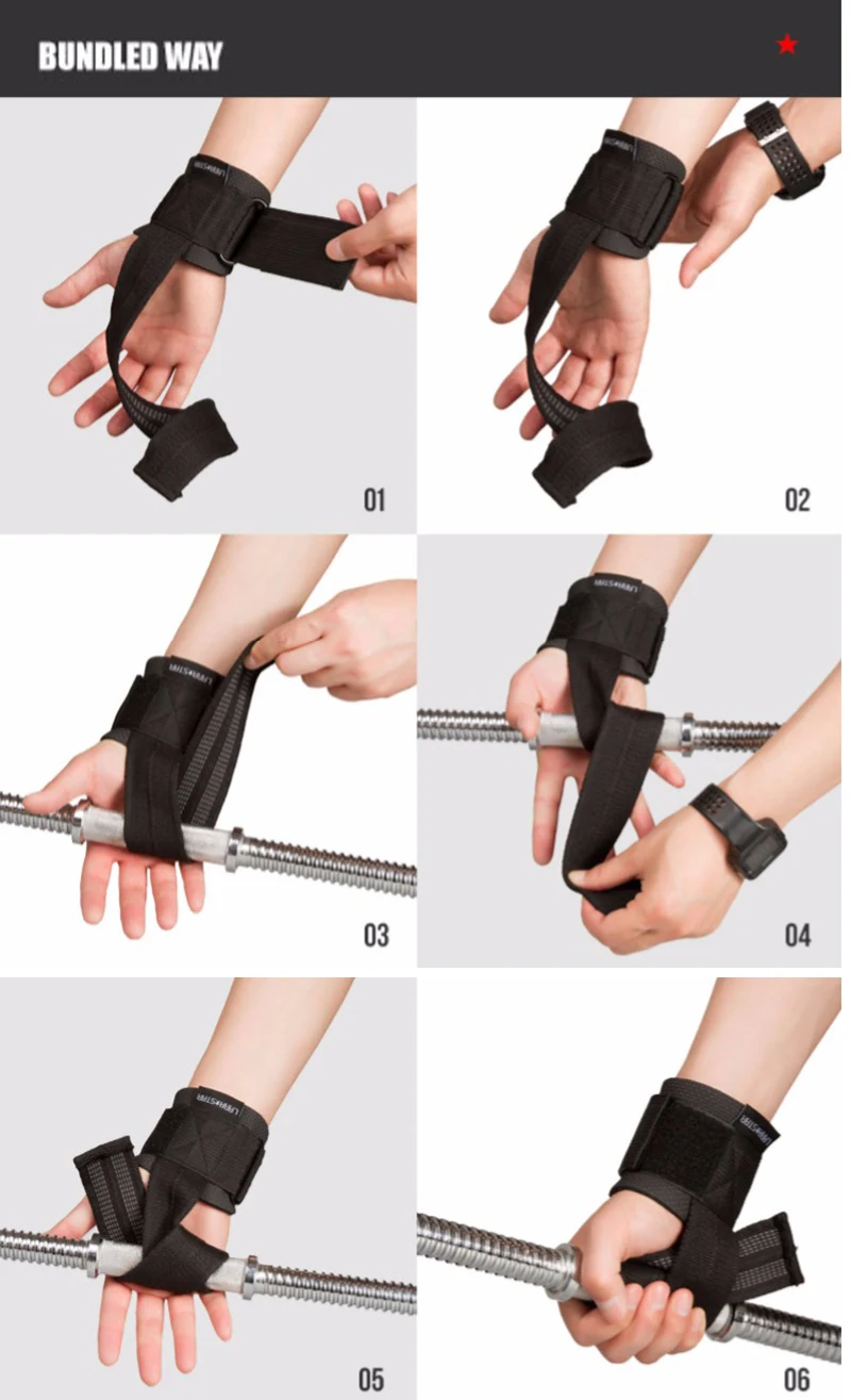 Innstar Weight Lifting Glove Strap Fitness Bracer Hand Pads For Deadlift Pull Up 