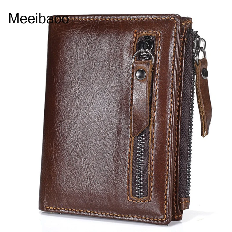 Short wallet Men Retro head layer leather wallet double zipper bag leather wallet style vertical change YD287
Short wallet Men Retro head layer leather wallet double zipper bag leather wallet style vertical change YD287
