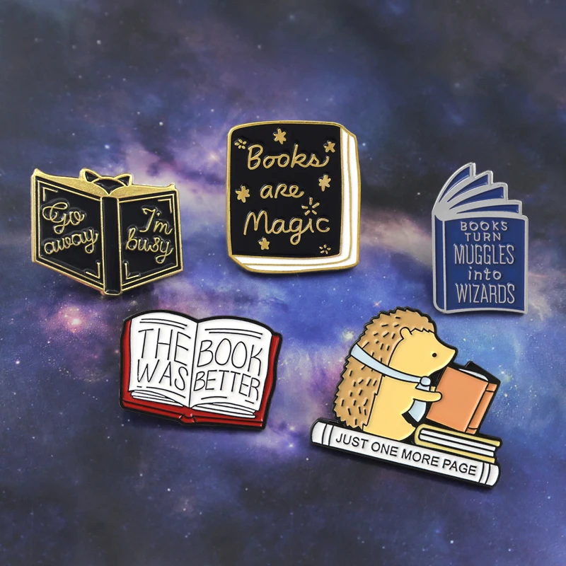 Books Brooch Retro Book Roll The Book was Better Magic Book Bat Witch Hedgehog Enamel Pin Badge Literature Reading Lovers Gifts
Books Brooch Retro Book Roll The Book was Better Magic Book Bat Witch Hedgehog Enamel Pin Badge Literature Reading Lovers Gifts