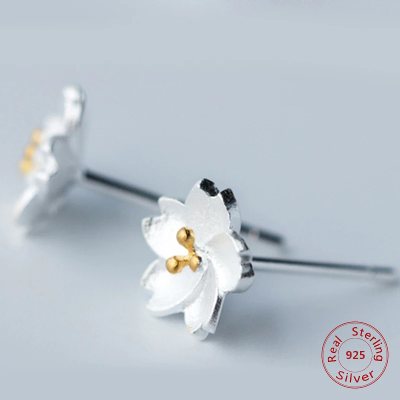 925 Sterling Silver Flower Stud Earrings For Women Thai Process Elegant Lady Sterling-silver-jewelry Drop Shipping 
925 Sterling Silver Flower Stud Earrings For Women Thai Process Elegant Lady Sterling-silver-jewelry Drop Shipping