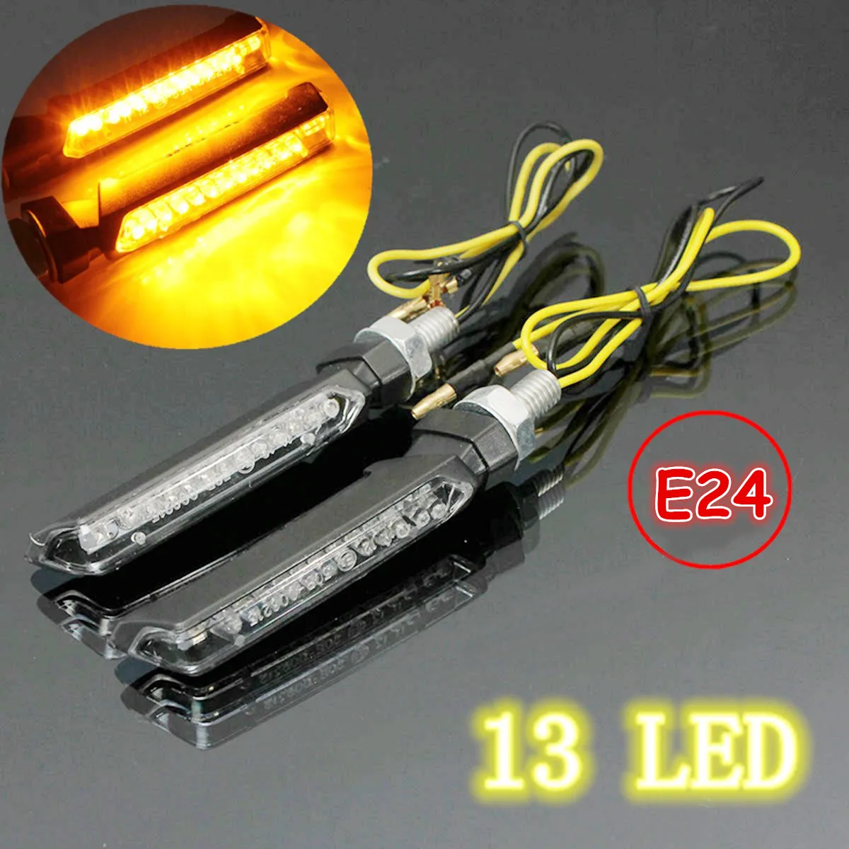 1 Pair 12V Universal Motorcycle Bike Amber 13 LED Turn Signal Indicator Light E-mark Motor SUV ATV Turn Signal Light
1 Pair 12V Universal Motorcycle Bike Amber 13 LED Turn Signal Indicator Light E-mark Motor SUV ATV Turn Signal Light