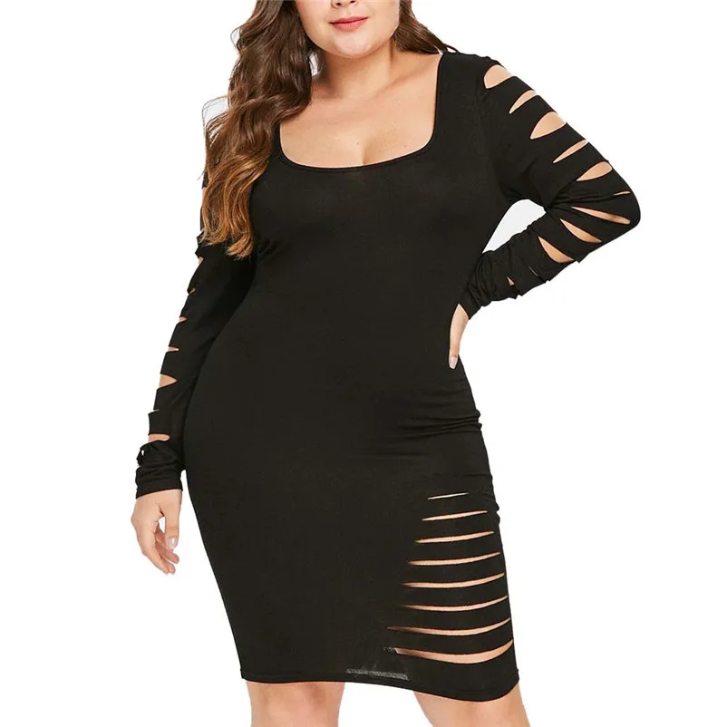 Plus size fashion Women Long Sleeve dress Ladder Cut Out Sleeve Plus Size Solid Spring autumn winter Ripped Dress L-4XL #XS
Plus size fashion Women Long Sleeve dress Ladder Cut Out Sleeve Plus Size Solid Spring autumn winter Ripped Dress L-4XL #XS