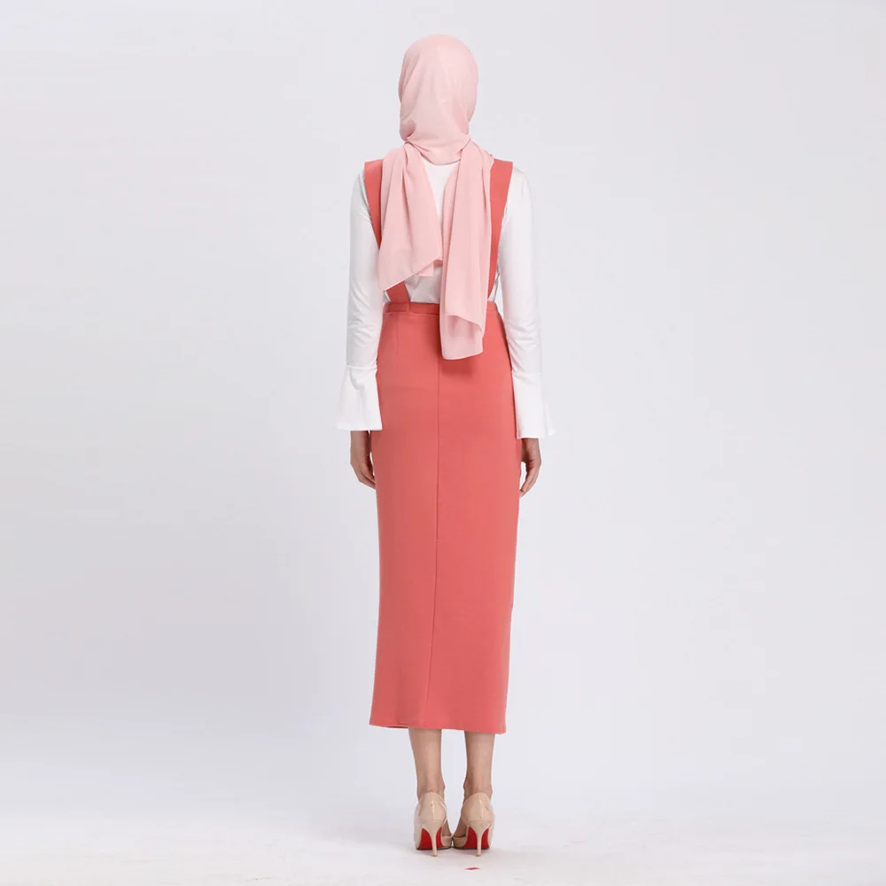 Мусульманская женская модная брендовая юбка на бретельках элегантная с