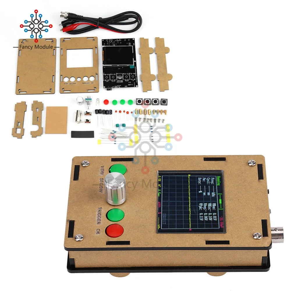 Цифровой осциллограф DSO311 DC 9V 200mA Mini DIY Kit 1MSP 2 4 "TFT LCD STM32 12 битный зонд с футляром