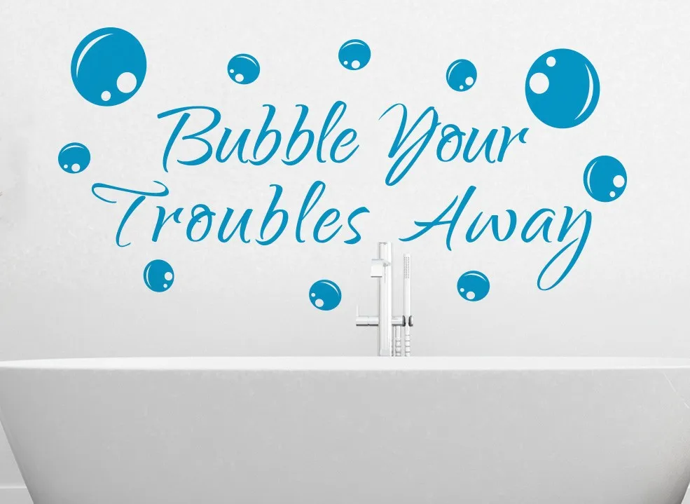 Bubble your troubles away, Quotes Wall Decals Bathroom Decor Waterproof Wallpaper Vinyls Wall Art bathroom wall tile stickers
Bubble your troubles away, Quotes Wall Decals Bathroom Decor Waterproof Wallpaper Vinyls Wall Art bathroom wall tile stickers