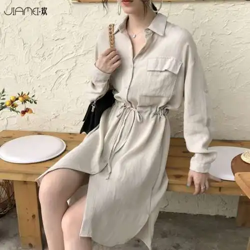 2019 Spring Summer New Chic Style Loose Shirt Dress with Turn-down Collar Knee-length Long Sleeves POLO Shirt
2019 Spring Summer New Chic Style Loose Shirt Dress with Turn-down Collar Knee-length Long Sleeves POLO Shirt