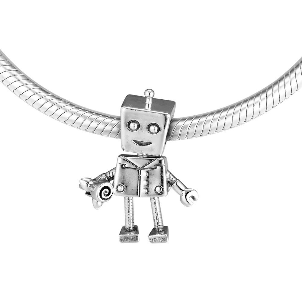 Original Silver 925 Jewelry Robot Toy Boy Floating Charms for DIY Jewelry Making New Fashion Rob Bot Silver Charms for Bracelets
Original Silver 925 Jewelry Robot Toy Boy Floating Charms for DIY Jewelry Making New Fashion Rob Bot Silver Charms for Bracelets