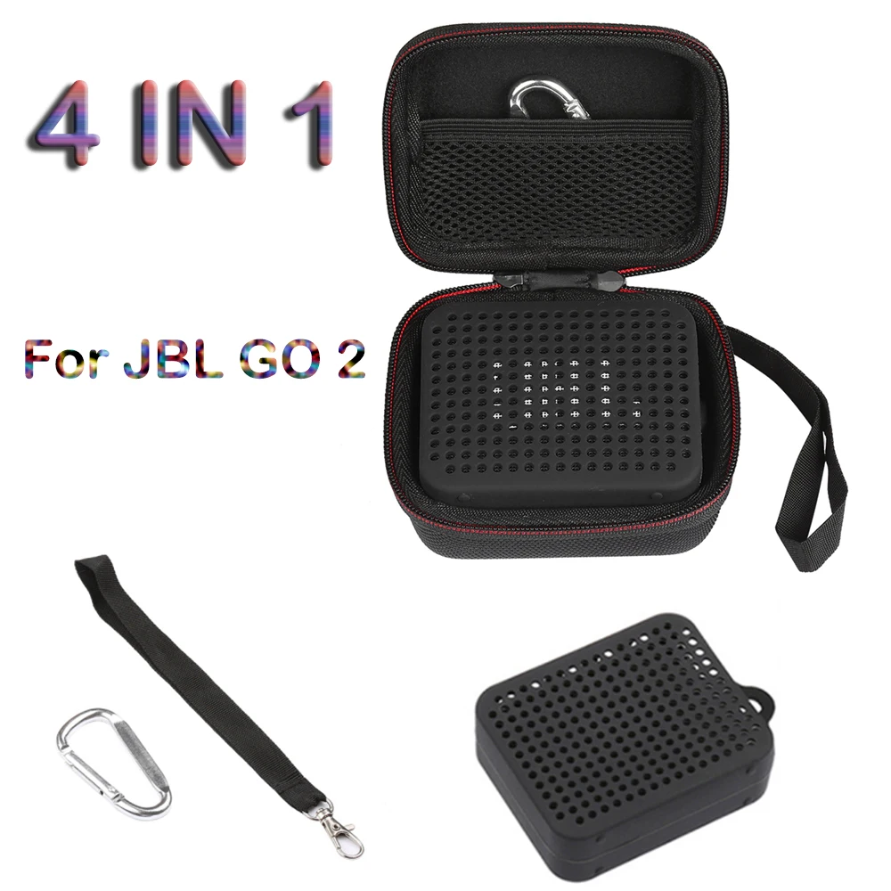 Carry Hard EVA Zipper Protector Case+Clear Silicone For JBL GO 2 Bluetooth Speaker+Charger Cables with Hanging Hook & Carabiner
Carry Hard EVA Zipper Protector Case+Clear Silicone For JBL GO 2 Bluetooth Speaker+Charger Cables with Hanging Hook & Carabiner