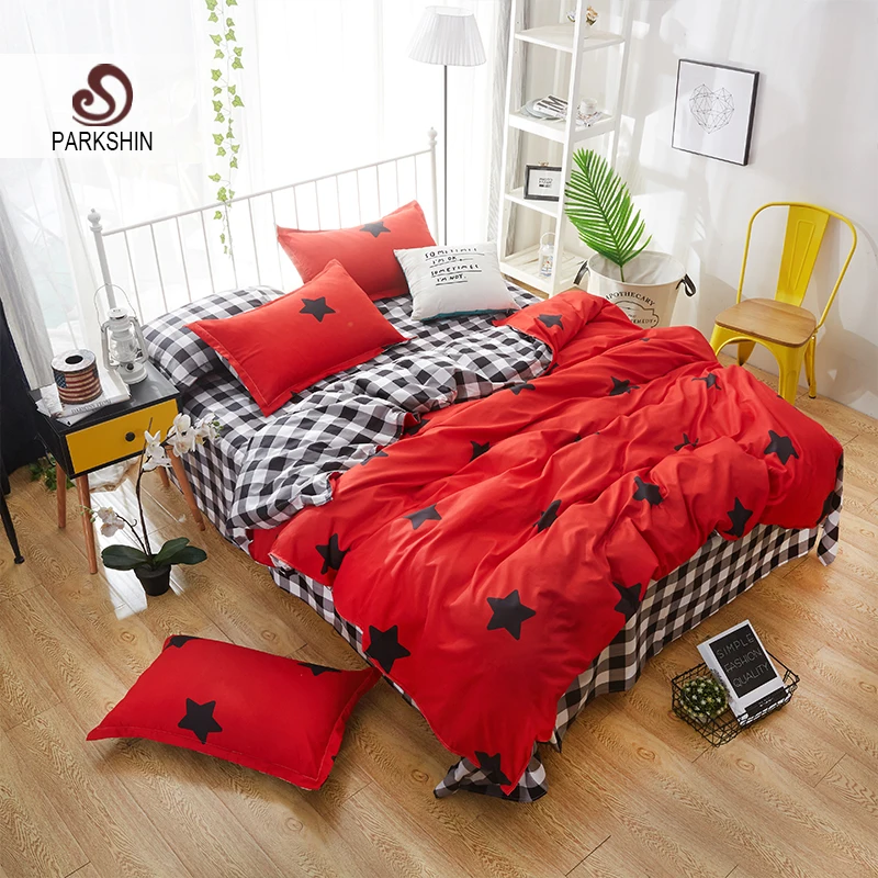 ParkShin Red Pentagram Bedspread Grid Bed Sheet Pillowcases Bed Linen Set Double Queen Decor Bedding Set Nordic Duvet Cover Set
ParkShin Red Pentagram Bedspread Grid Bed Sheet Pillowcases Bed Linen Set Double Queen Decor Bedding Set Nordic Duvet Cover Set