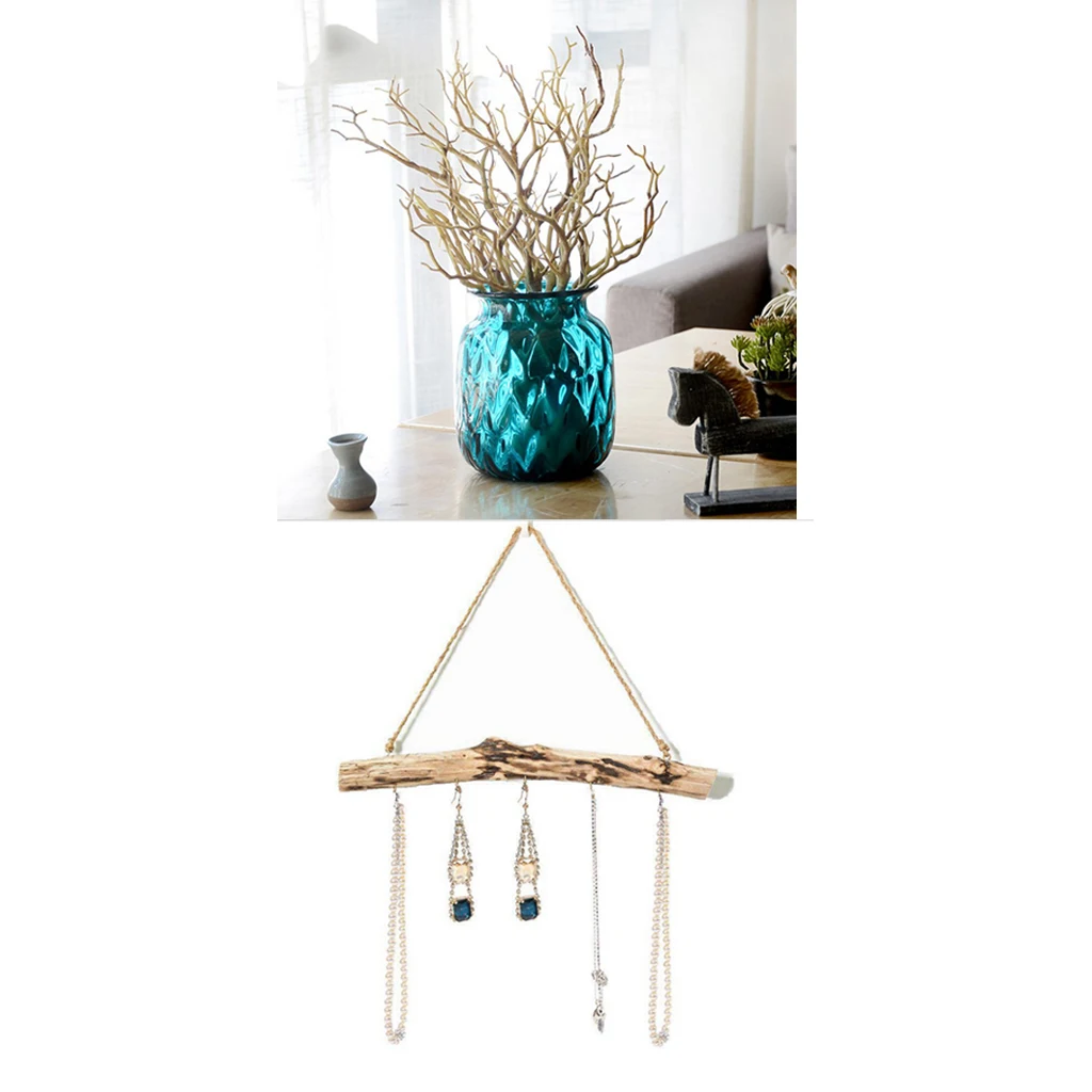 Hanging Earrings Necklaces Key Rack Organizer, Wooden Crafts Rack, Hanging Decor+Creative Artificial Branches Table Decor
Hanging Earrings Necklaces Key Rack Organizer, Wooden Crafts Rack, Hanging Decor+Creative Artificial Branches Table Decor