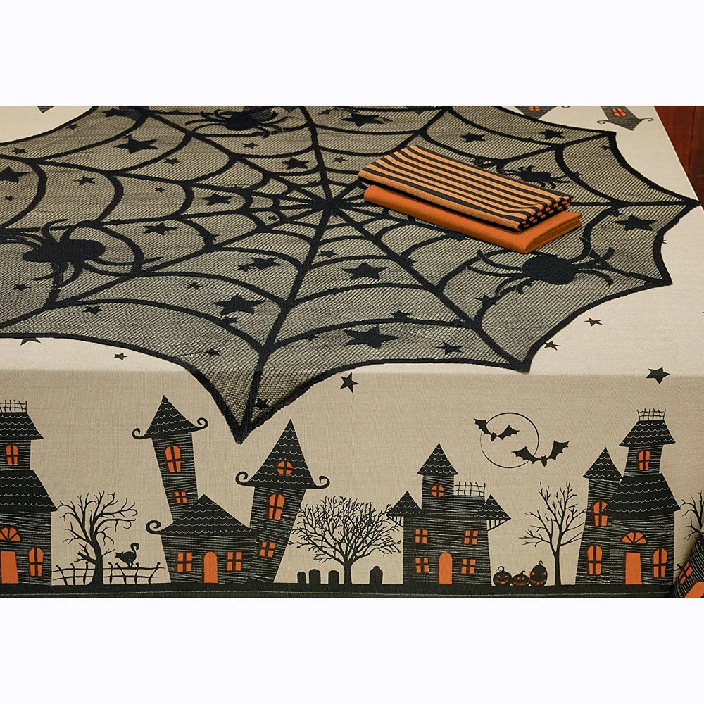 1 Pc Halloween Black Lace Tablecloth Decoration Props Hollow Web Spiderweb Mantle Cover Festive Tablecover Party Supplies
1 Pc Halloween Black Lace Tablecloth Decoration Props Hollow Web Spiderweb Mantle Cover Festive Tablecover Party Supplies