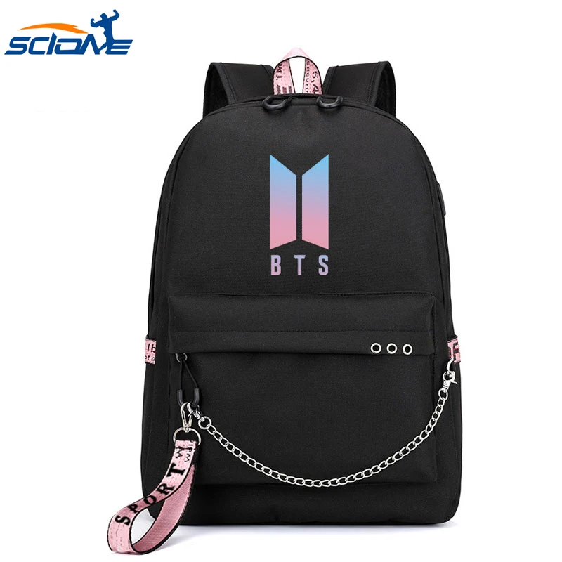 Scione BTS USB Charging Gradient Bagpack Sports Breastplates Women Youth Travel camping Sport Small Calleras gym Bag Canta 
Scione BTS USB Charging Gradient Bagpack Sports Breastplates Women Youth Travel camping Sport Small Calleras gym Bag Canta