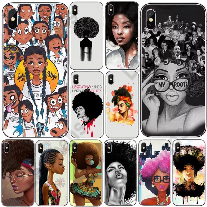 Melanin Poppin phone coque for iPhone XR Afro black Girl soft TPU Phone Cover case for iPhone 7 6 6S 8 PLUS X XR XS MAX 5 fundas 
Melanin Poppin phone coque for iPhone XR Afro black Girl soft TPU Phone Cover case for iPhone 7 6 6S 8 PLUS X XR XS MAX 5 fundas