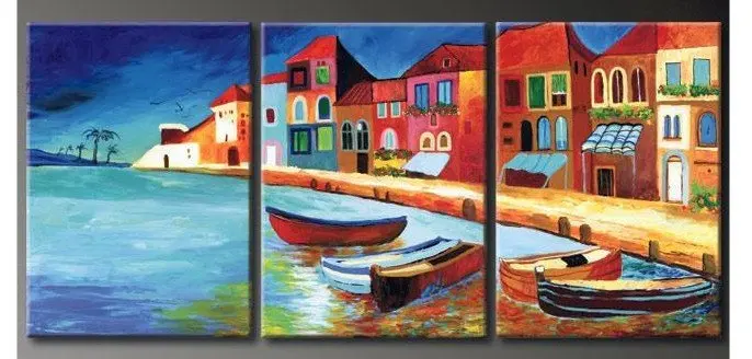 

DONGMEI OILPAINTING hand-painted oil painting home decoration Landscape oil painting on canvas 3pcs/set DM1007