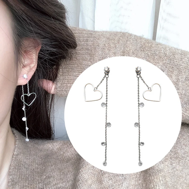 Anti-allergy S925 Silver Needle Hollow Heart Long Tassel Earrings For Women Luxury Bridal's Zircon Earring For Wedding Jewelry
Anti-allergy S925 Silver Needle Hollow Heart Long Tassel Earrings For Women Luxury Bridal's Zircon Earring For Wedding Jewelry