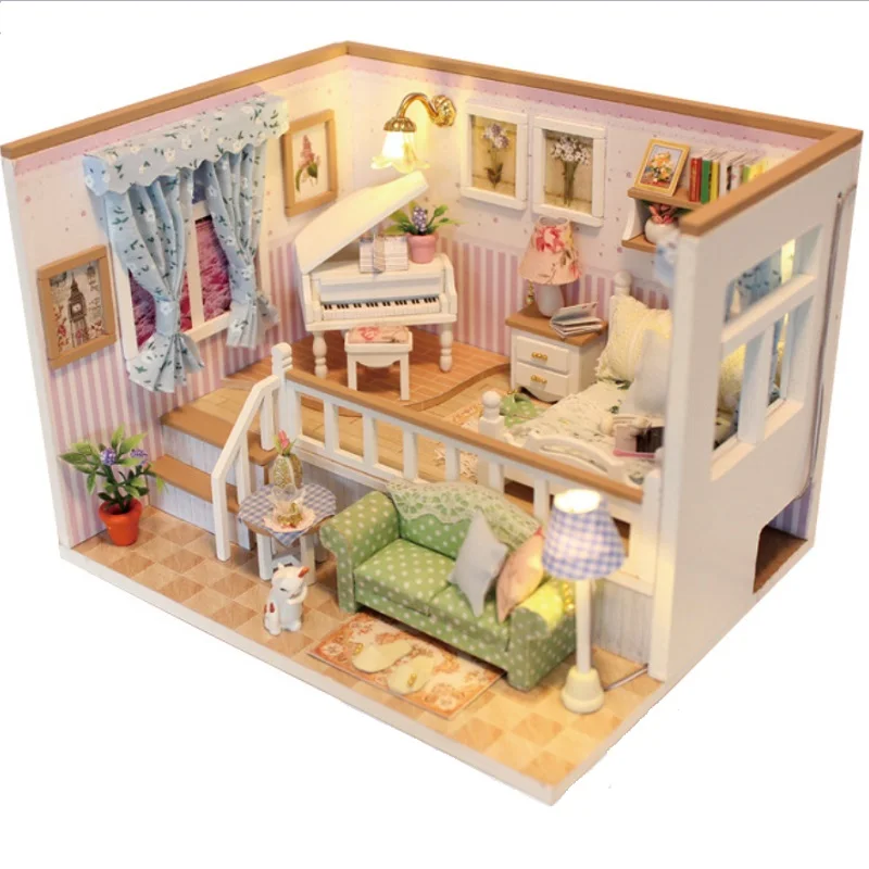 DIY Doll House 3D Wooden Handmade Miniature Furniture Kit Toys With LED Lights For Children Birthday Christmas Holiday Gift M026
DIY Doll House 3D Wooden Handmade Miniature Furniture Kit Toys With LED Lights For Children Birthday Christmas Holiday Gift M026