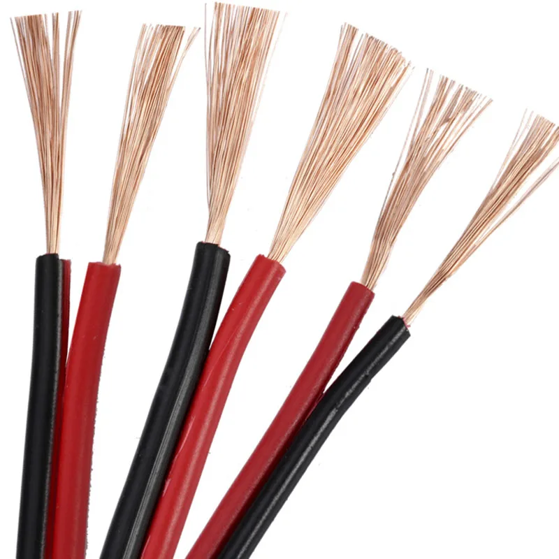 Fine Copper Red Black Wire 2X0.75 2-core Double Color Parallel Line Electrical Wire Power Cable Led Trumpet RVB Sheath Cord
Fine Copper Red Black Wire 2X0.75 2-core Double Color Parallel Line Electrical Wire Power Cable Led Trumpet RVB Sheath Cord