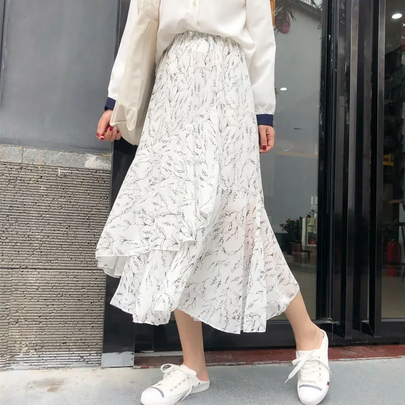 YICIYA chiffon floral black white polka dot floral print skirt for women Irregular ruffle mid calf 2020 summer print clothing
YICIYA chiffon floral black white polka dot floral print skirt for women Irregular ruffle mid calf 2020 summer print clothing
