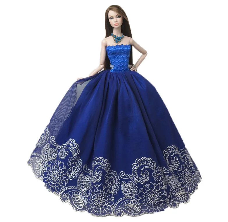 NK New One Pcs Princess Wedding Dress Cute Navy Blue Lace Noble Party Gown For Barbie Doll Girl' Doll Toys Accessories 061A
NK New One Pcs Princess Wedding Dress Cute Navy Blue Lace Noble Party Gown For Barbie Doll Girl' Doll Toys Accessories 061A