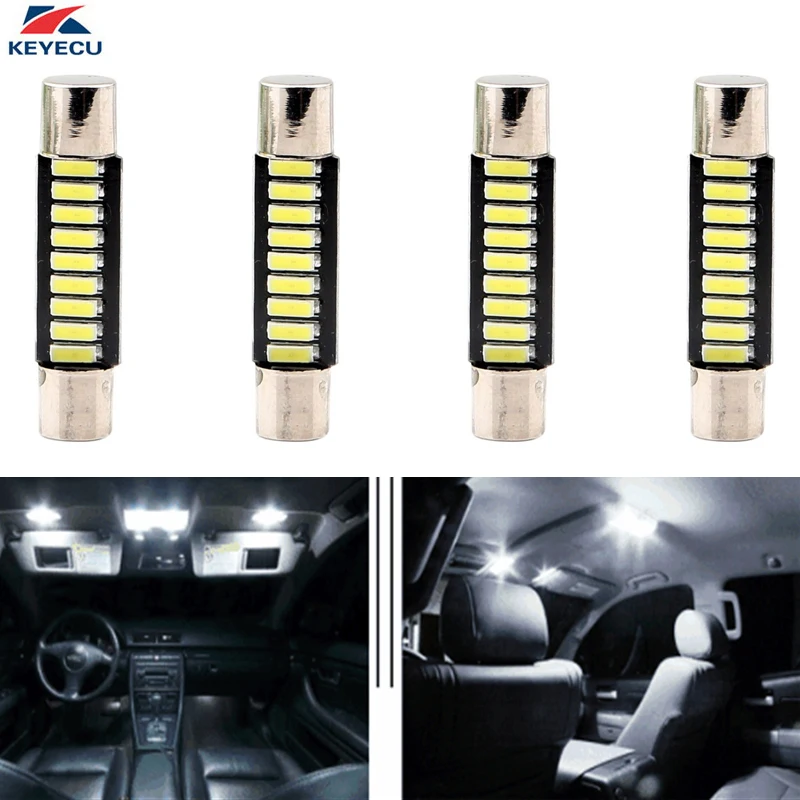 KEYECU 4PCS Super Bright White 12V 6000K 29MM 4014 9-SMD LED Mirror Fuse Sun Visor Festoon Dome Light Interior LED Bulbs
KEYECU 4PCS Super Bright White 12V 6000K 29MM 4014 9-SMD LED Mirror Fuse Sun Visor Festoon Dome Light Interior LED Bulbs