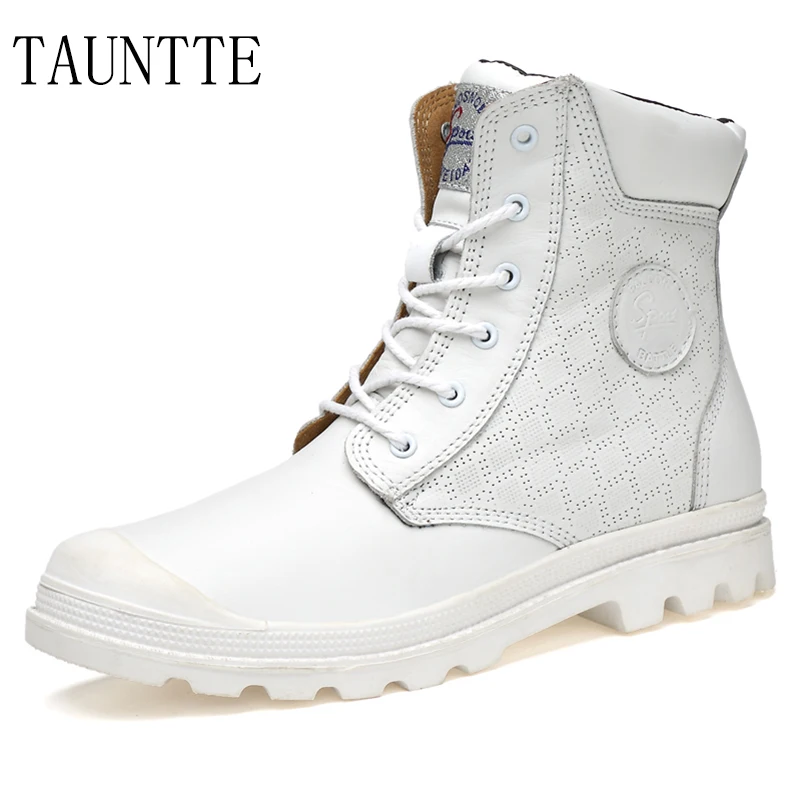 Tauntte Winter Plus Size Lovers Shoes Genuine Leather Men Ankle Boots Fashion Keep Warm Martin Boots With Fur