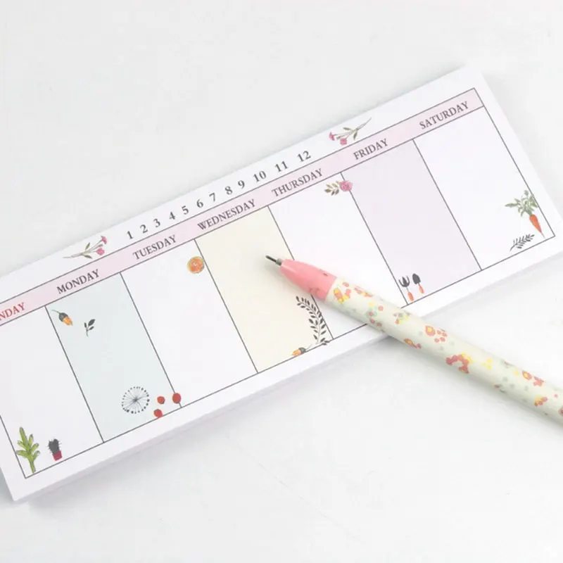 1X DIY Cute Week plan Memo Pad Sticky Note Kawaii Paper Sticker Pads Post It Note Creative Korean Stationery Free shipping
1X DIY Cute Week plan Memo Pad Sticky Note Kawaii Paper Sticker Pads Post It Note Creative Korean Stationery Free shipping