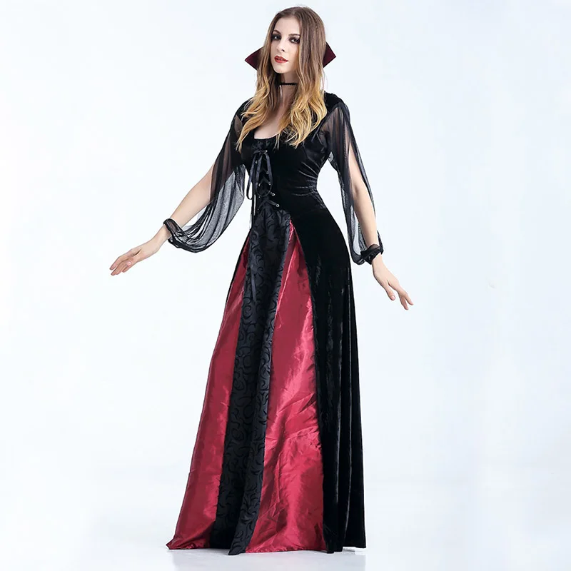 Women Halloween Cosplay Costume adult long Dress witch Gothic queen vampire Role Play Costumes Medieval Ball Gowns Girls Outfit
Women Halloween Cosplay Costume adult long Dress witch Gothic queen vampire Role Play Costumes Medieval Ball Gowns Girls Outfit