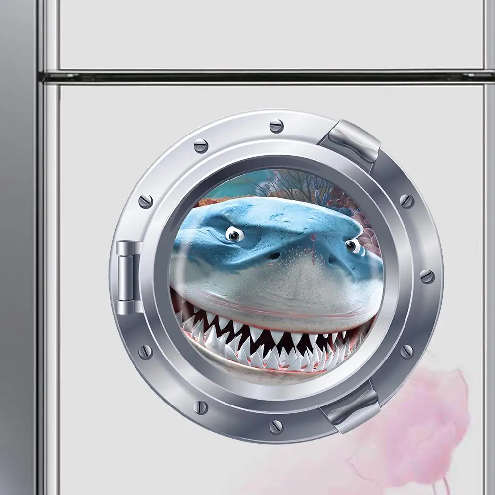 Фото Вид Океана Подводный Акула окно Холодильник настенные стикеры наклейки для